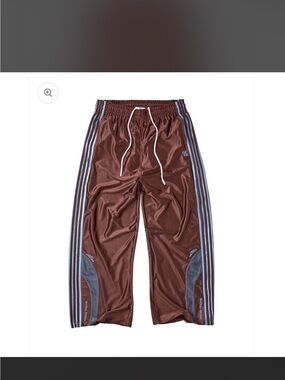 Men's Brown Track Joggers with Contrast Side Stripes